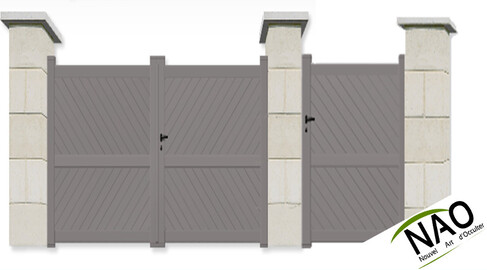 Pack e-NAO portail aluminium battant droit design